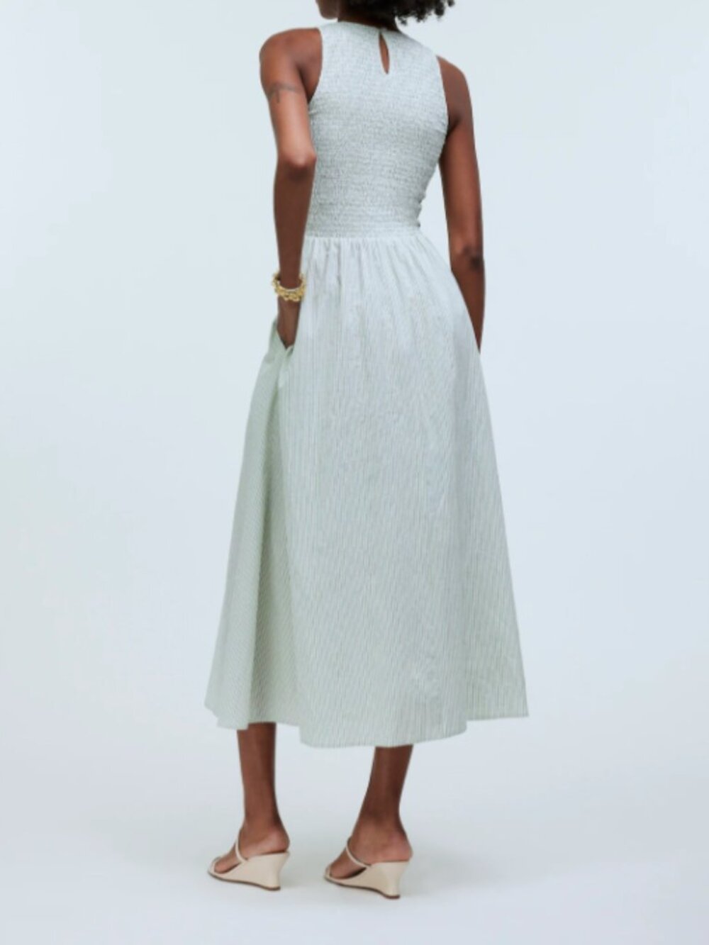 Madewell The Melody Smocked Midi Dress - Picture 2 of 9